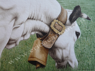 quadro tecnica ad acquerello titolo mucca sant'anna 2009