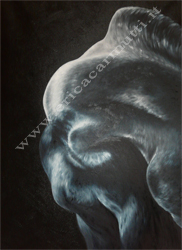 quadro tecnica olio su tela titolo cavallo morello flessione cm70x50